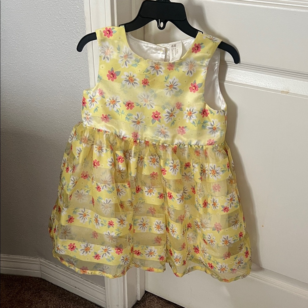 H&M Yellow Floral Kids Formal Dress